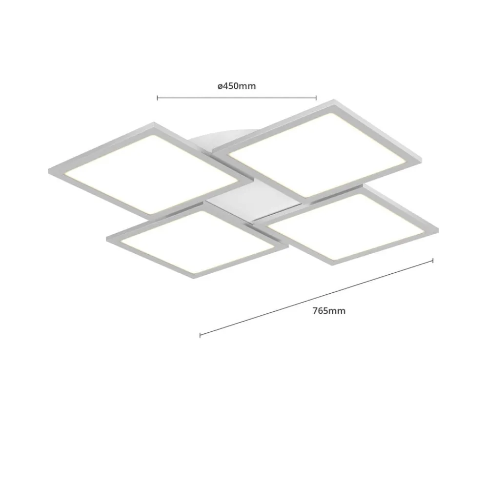 Lucande Arbejdsrum/Kontor|Loftlamper > LED-loftlampe Ilira, 4 lyskilder, sølv, CCT, dæmpbar