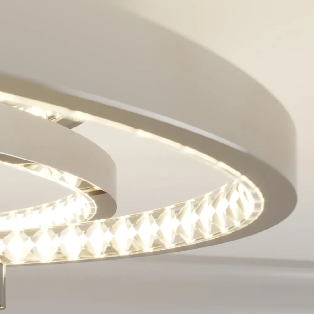 Gang|Loftlamper ^ Lucande LED-loftlampe Keely, kromfarvet, krystal, 45 cm