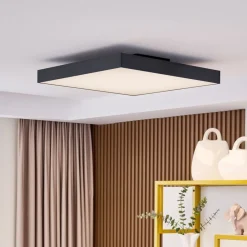 Lucande Loftlamper|Loftlamper > LED loftlampe Leicy, sort, 60 cm, RGBIC, CCT