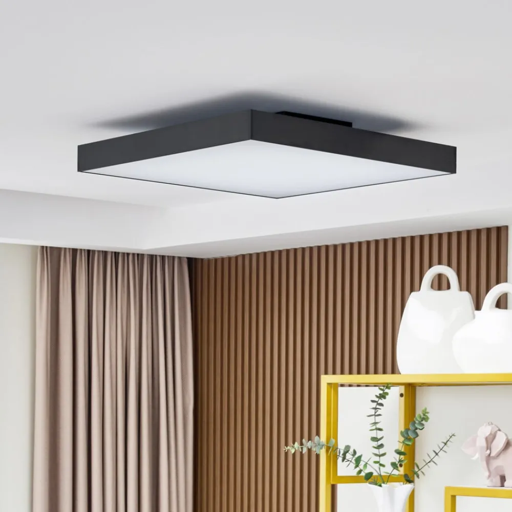 Lucande Loftlamper|Loftlamper > LED loftlampe Leicy, sort, 60 cm, RGBIC, CCT