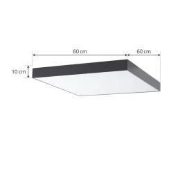 Lucande Loftlamper|Loftlamper > LED loftlampe Leicy, sort, 60 cm, RGBIC, CCT