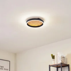 Lucande Loftlamper|Loftlamper > LED-loftlampe Menulis, sort/guld, PC, Ø 30 cm
