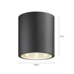 Lucande Terrassebelysning|Udendørs Loftlamper > LED-loftlampe Meret, rund, antracit, metal