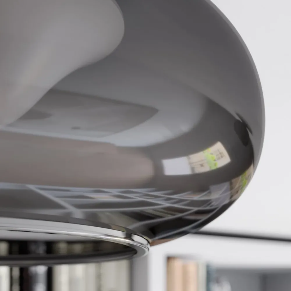 Lucande Loftlamper > LED-loftlampe Mijo, Ø 43 cm, røggrå, glas