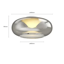 Lucande Loftlamper > LED-loftlampe Mijo, Ø 43 cm, røggrå, glas