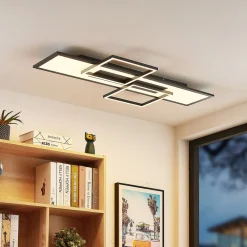 Lucande Gang|Loftlamper > LED-loftlampe Narumi, CCT, 110 cm, sort, aluminium