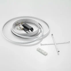 Lucande Loftlamper|Loftlamper > LED-loftlampe Noud, 65 cm, sølv, metal, CCT