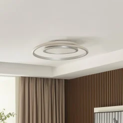 Lucande Gang|Loftlamper > LED-loftlampe Noud, 49 cm, sølv, aluminium, dæmpbar