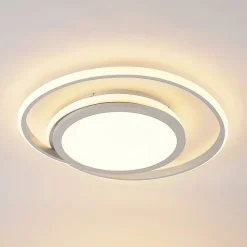 Lucande Gang|Loftlamper > LED-loftlampe Noud, 49 cm, sølv, aluminium, dæmpbar