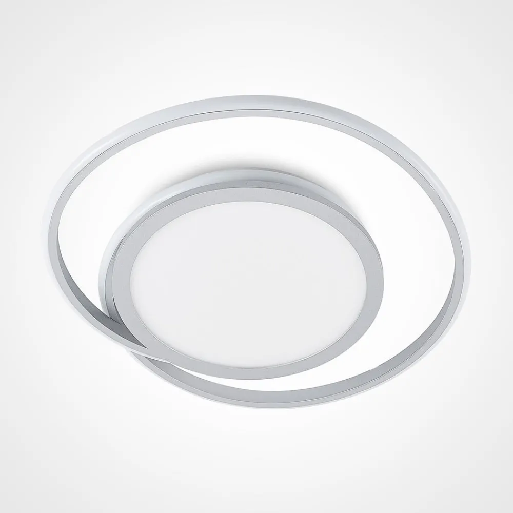 Lucande Gang|Loftlamper > LED-loftlampe Noud, 49 cm, sølv, aluminium, dæmpbar