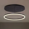 Lucande Loftlamper|Loftlamper > LED-loftlampe Orven, sort/træ, Ø50 cm, dæmpbar