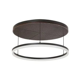 Lucande Loftlamper|Loftlamper > LED-loftlampe Orven, sort/træ, Ø50 cm, dæmpbar
