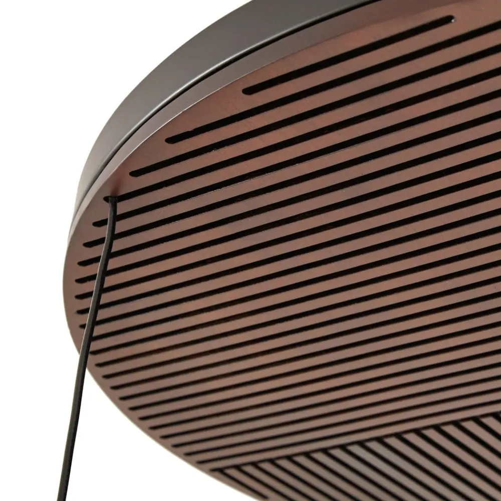 Lucande Loftlamper|Loftlamper > LED-loftlampe Orven, sort/træ, Ø50 cm, dæmpbar
