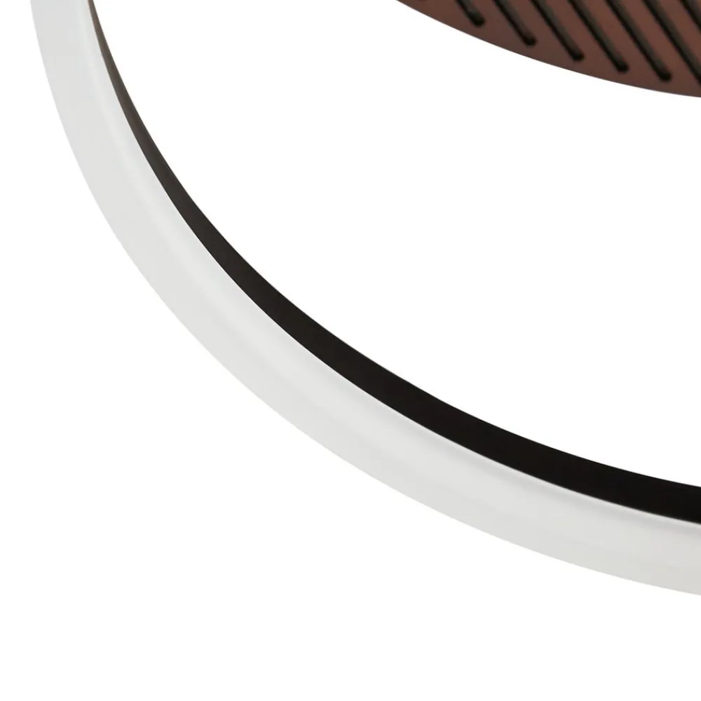 Lucande Loftlamper|Loftlamper > LED-loftlampe Orven, sort/træ, Ø50 cm, dæmpbar