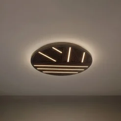 Lucande Loftlamper|Loftlamper > LED-loftlampe Orven, træ, Ø 50 cm, dæmpbar