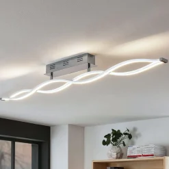 Lucande Loftlamper|Loftlamper > LED-loftlampe Roan, 115 cm, krom, stål