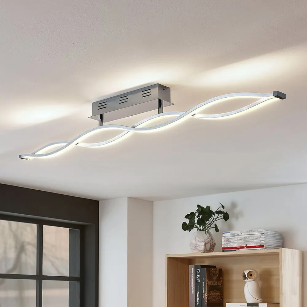 Lucande Loftlamper|Loftlamper > LED-loftlampe Roan, 115 cm, krom, stål
