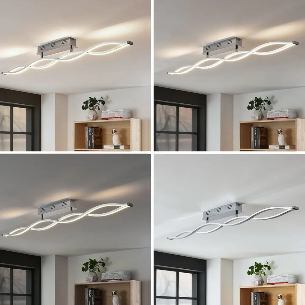 Lucande Loftlamper|Loftlamper > LED-loftlampe Roan, 115 cm, krom, stål