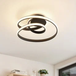 Lucande Loftlamper|Pendellamper > LED-loftlampe Sakina, sort, metal, Ø 48 cm