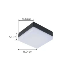 Lucande Udendørs Loftlamper > LED-loftlampe Thilo, 16 cm, antracit, sensor, IP54