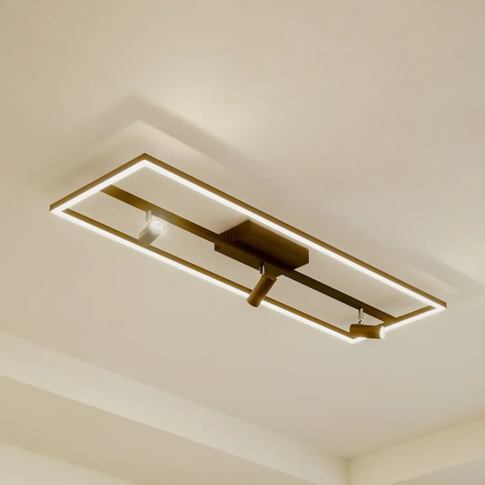 Lucande Loftlamper|Loftlamper > LED-loftlampe Yvor, 99,5 cm, sort, drejelig