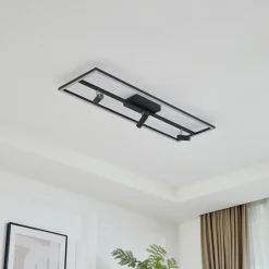 Lucande Loftlamper|Loftlamper > LED-loftlampe Yvor, 99,5 cm, sort, drejelig