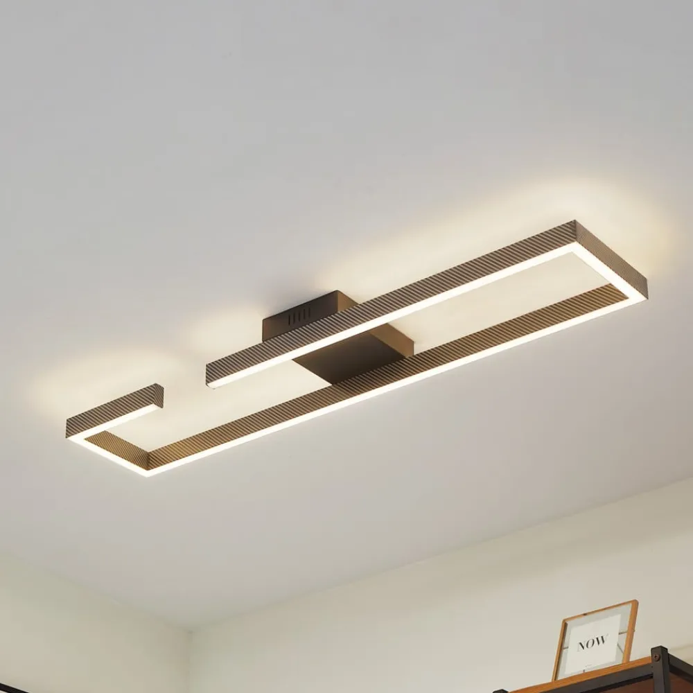 Lucande Gang|Loftlamper > LED-loftlampe Yvor, 100 cm, sort, aluminium