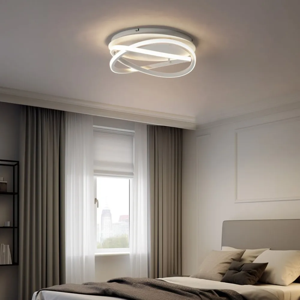 Lucande Loftlamper|Loftlamper > LED-loftslampe Aldric, hvid, aluminium, Ø 45 cm