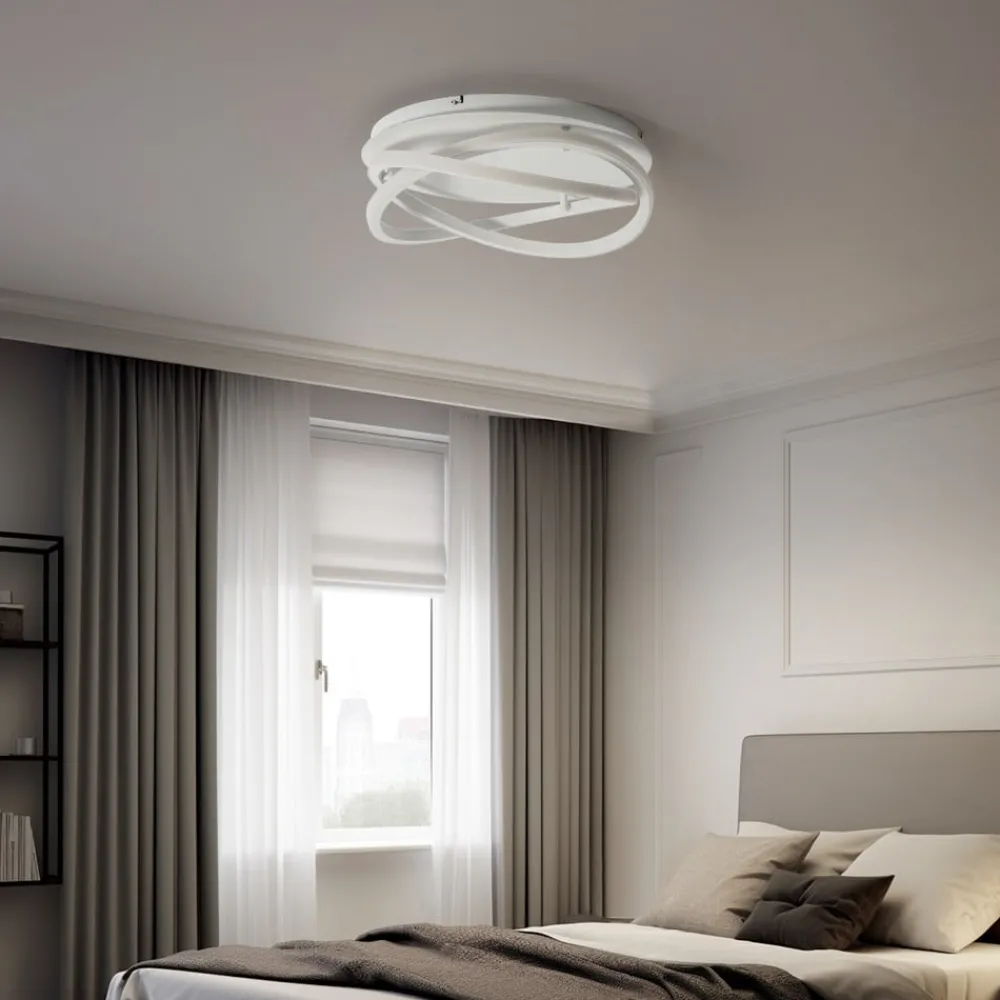 Lucande Loftlamper|Loftlamper > LED-loftslampe Aldric, hvid, aluminium, Ø 45 cm