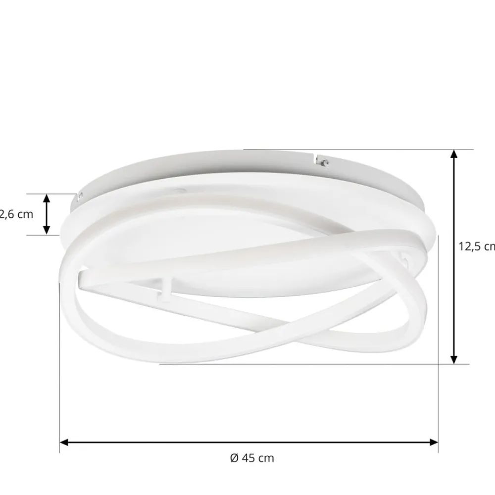 Lucande Loftlamper|Loftlamper > LED-loftslampe Aldric, hvid, aluminium, Ø 45 cm