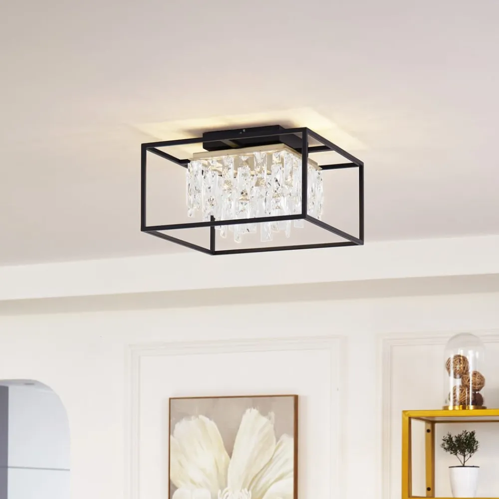 Lucande Loftlamper > LED-loftslampe Kassi, sort, jern, dæmpbar, 40 cm