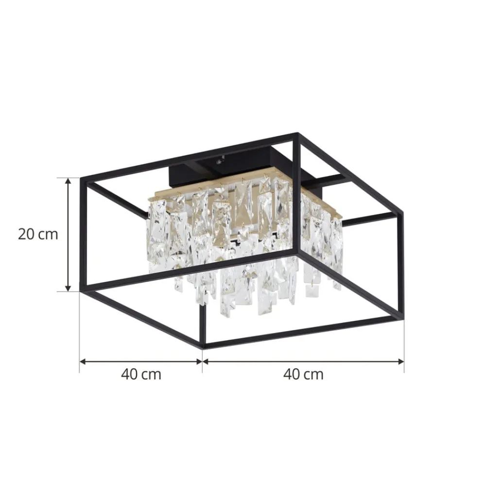 Lucande Loftlamper > LED-loftslampe Kassi, sort, jern, dæmpbar, 40 cm