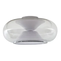 Loftlamper ^ Lucande LED-loftslampe Orasa, glas, hvid/klar, Ø 43 cm
