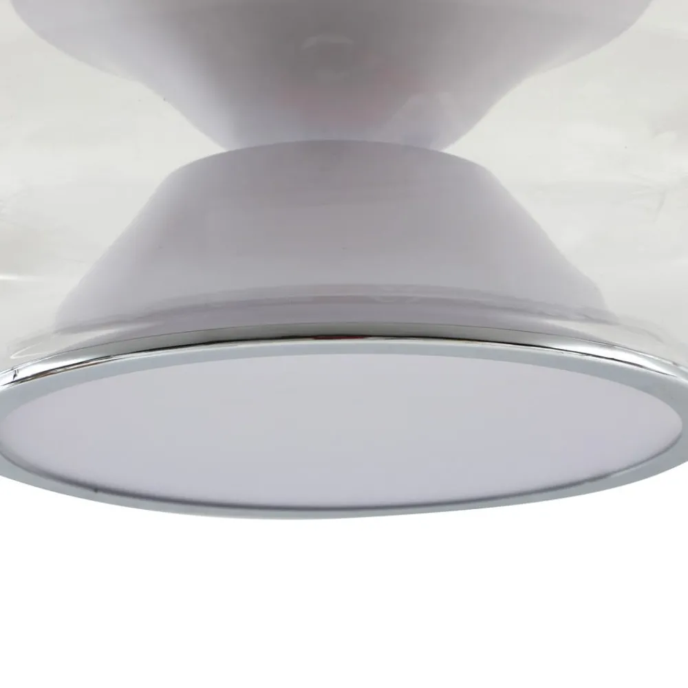 Loftlamper ^ Lucande LED-loftslampe Orasa, glas, hvid/klar, Ø 43 cm