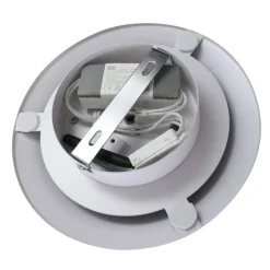 Loftlamper ^ Lucande LED-loftslampe Orasa, glas, hvid/klar, Ø 43 cm