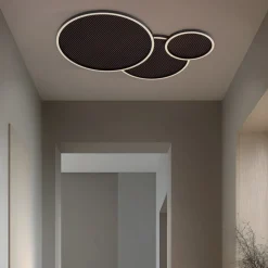 Lucande Loftlamper|Loftlamper > LED-loftslampe Orven, sort/træ, 80 cm, dæmpbar