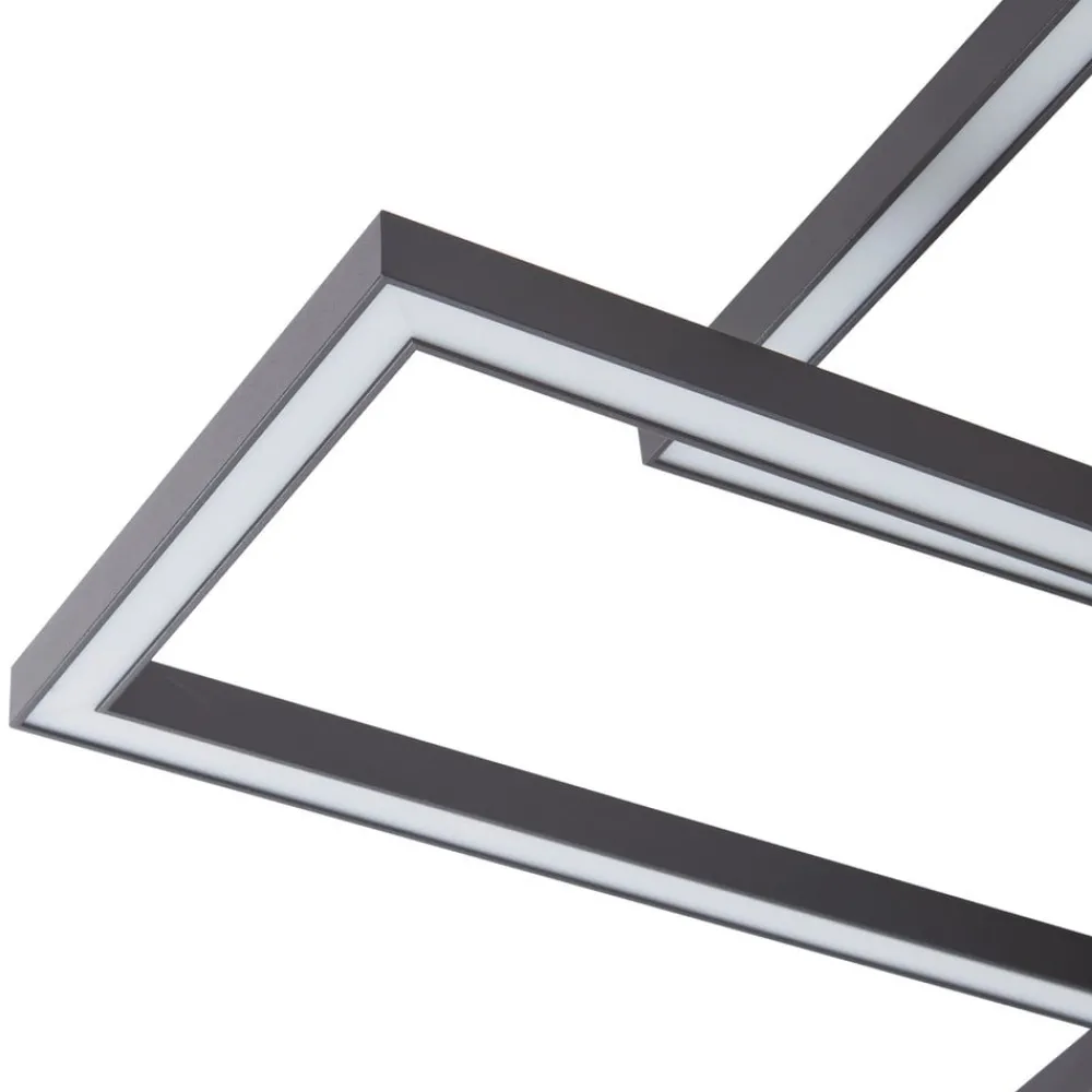 Loftlamper|Loftlamper ^ Lucande LED-loftslampe Tjado, 94 cm lang, sort, metal
