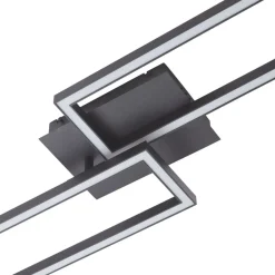 Loftlamper ^ Lucande LED-loftslampe Tjado, 100 cm lang, sort, metal