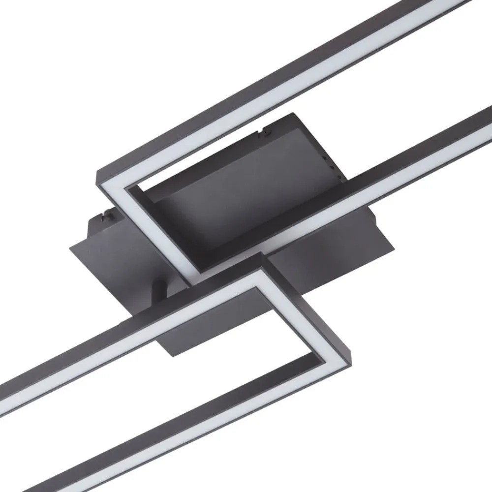 Loftlamper ^ Lucande LED-loftslampe Tjado, 100 cm lang, sort, metal