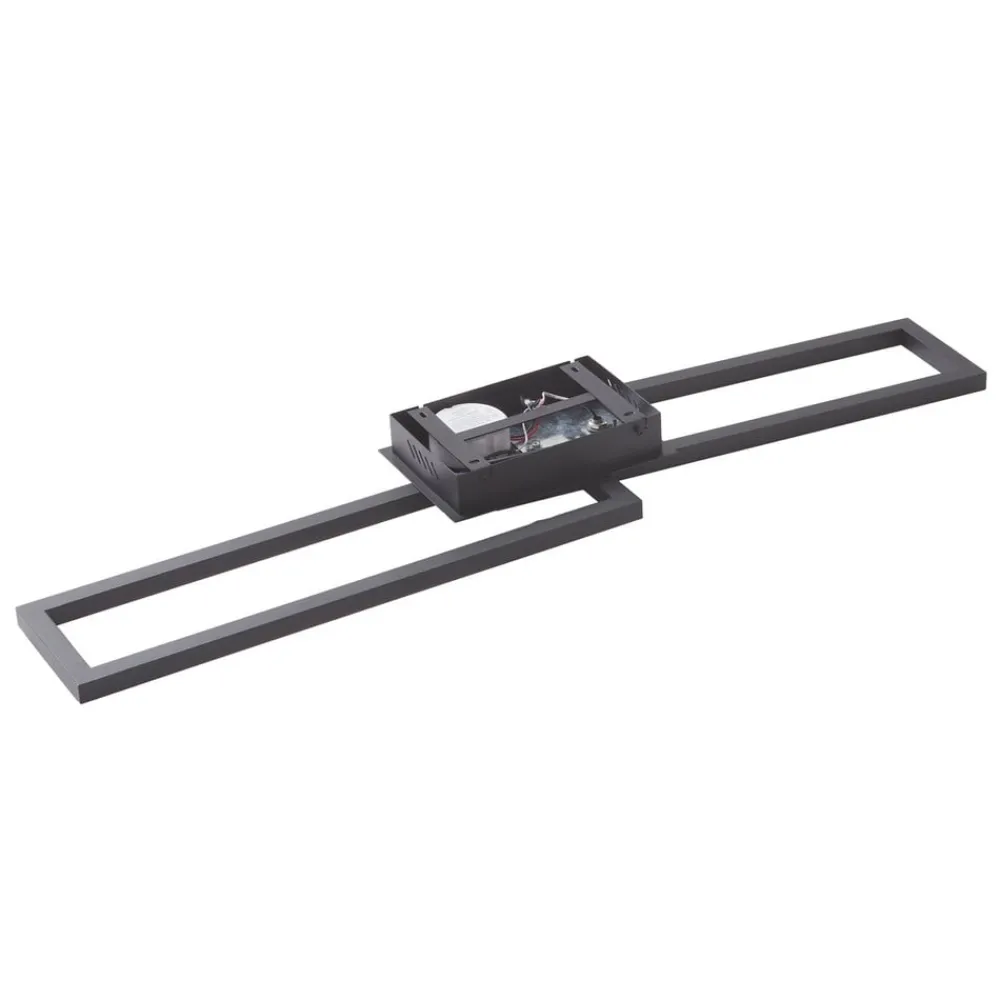 Loftlamper ^ Lucande LED-loftslampe Tjado, 100 cm lang, sort, metal
