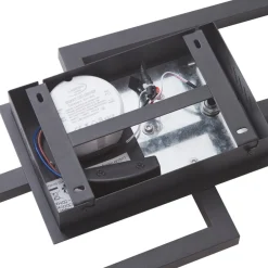 Loftlamper ^ Lucande LED-loftslampe Tjado, 100 cm lang, sort, metal