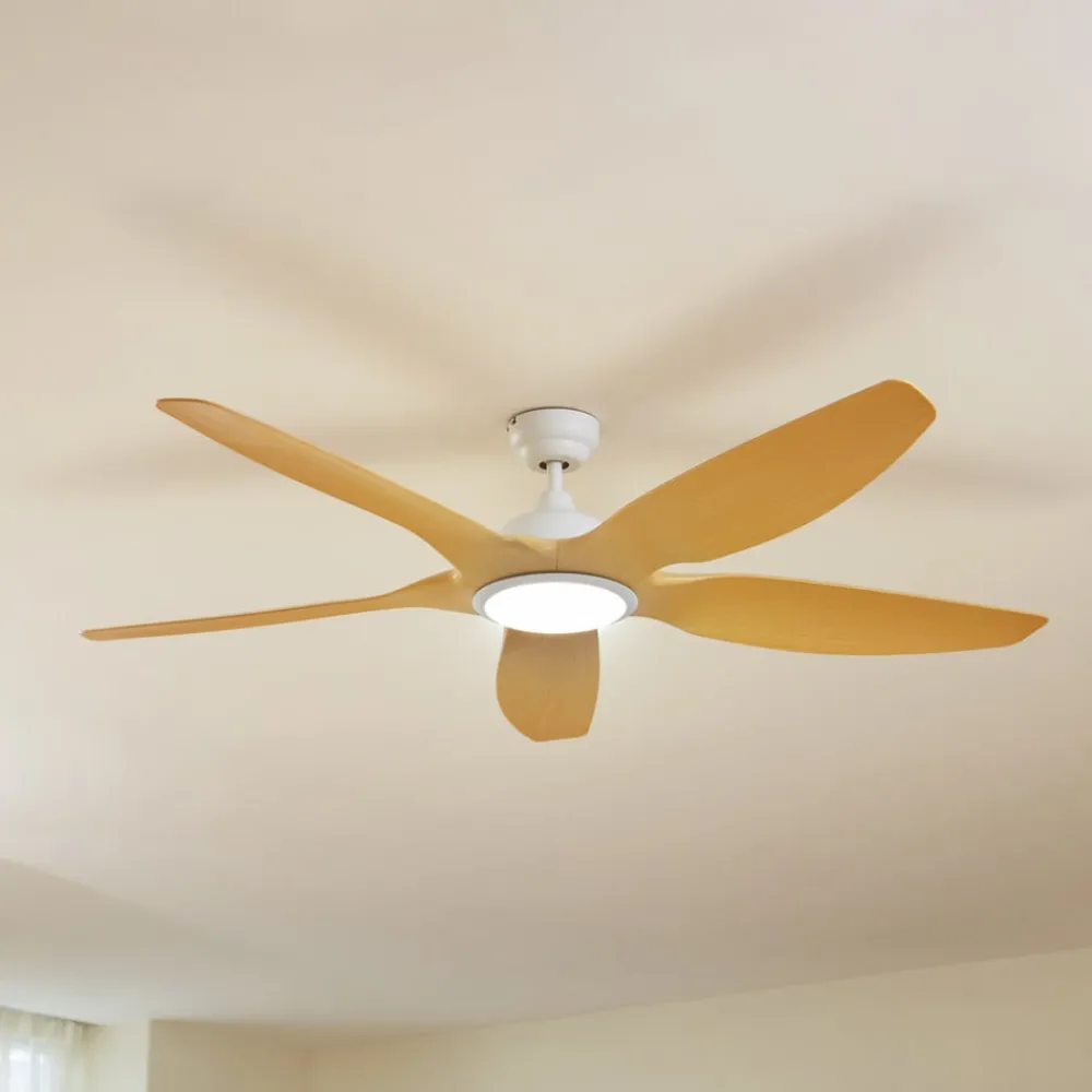 Lucande Loftventilatorer > LED-loftventilator Omendo, hvid, DC, støjsvag, CCT