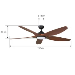 Lucande Loftventilatorer > LED-loftventilator Omendo, sort, DC, støjsvag, CCT