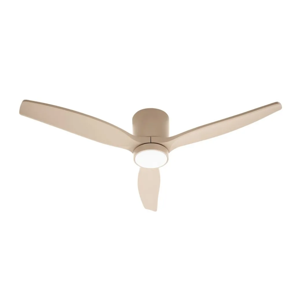 Lucande Loftventilatorer > LED-loftventilator Sorin, beige, DC, støjsvag, IP44