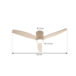 Lucande Loftventilatorer > LED-loftventilator Sorin, beige, DC, støjsvag, IP44