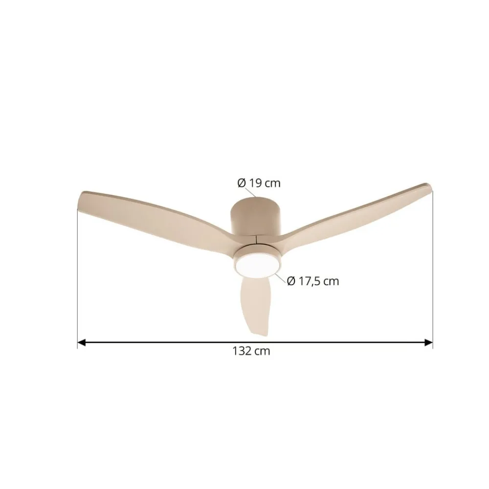 Lucande Loftventilatorer > LED-loftventilator Sorin, beige, DC, støjsvag, IP44