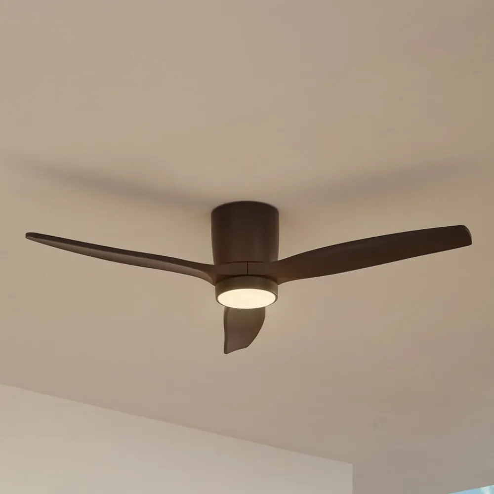 Lucande Loftventilatorer > LED-loftventilator Sorin, sort, DC, støjsvag, IP44