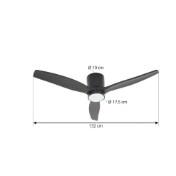 Lucande Loftventilatorer > LED-loftventilator Sorin, sort, DC, støjsvag, IP44