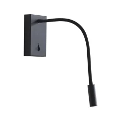 Lucande Væglamper|Væglamper > LED-læselampe Hetti, sort, metal, 14 cm høj