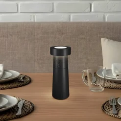 Bordlamper ^ Lucande LED-peberkværn Pepper, mørkegrå, batteri, IP44